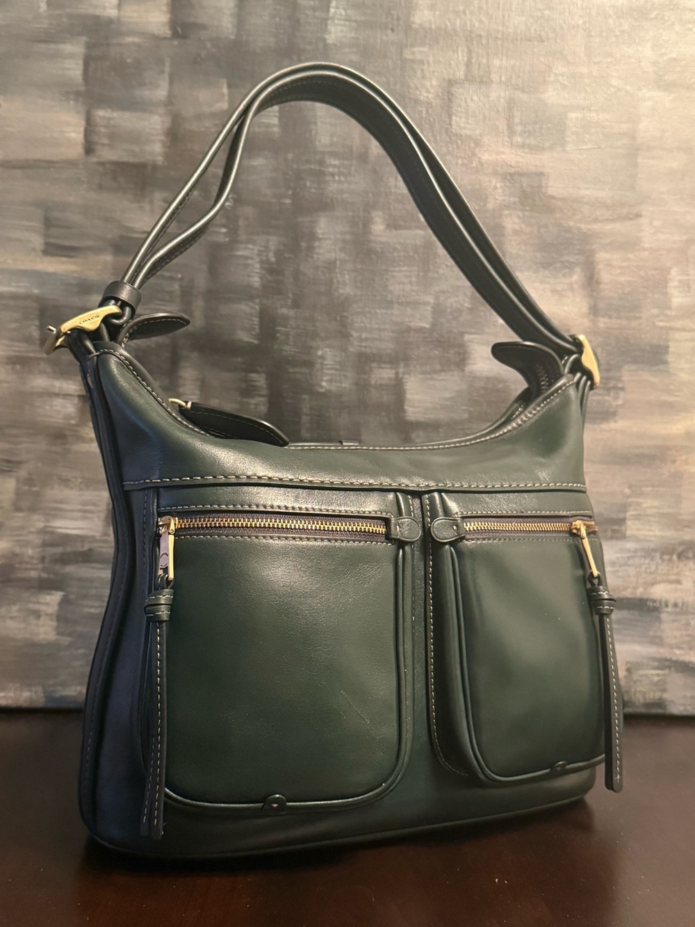 Coach Andie Shoulder Bag - Amazon Green - Brass Hardware - Glovetanned Leather